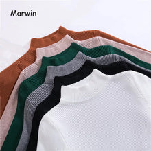 Load image into Gallery viewer, Marwin New-coming Autumn Winter Turtleneck Pullovers Sweaters Primer shirt long sleeve Short Korean Slim-fit tight sweater
