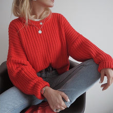 Load image into Gallery viewer, WOTWOY Elegant Autumn Oversized Sweater Women Solid Loose Knitted Sweaters Women Long Sleeve Pullover Female Jumper Cashmere New
