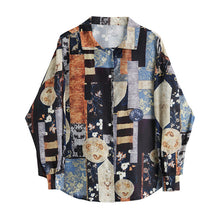 Load image into Gallery viewer, [EAM] Women Pattern Printed Big Size Temperament Blouse New Lapel Long Sleeve Loose Fit Shirt Fashion Spring Summer 2020 1U978
