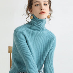 Hot selling style turtleneck fashion 100% cashmere sweater knitted sweater