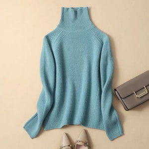 Hot selling style turtleneck fashion 100% cashmere sweater knitted sweater