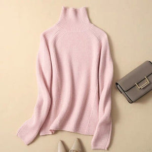 Hot selling style turtleneck fashion 100% cashmere sweater knitted sweater