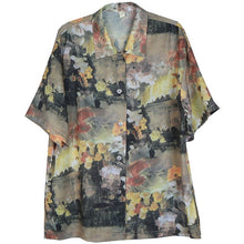 Load image into Gallery viewer, [EAM] Women pattern printed temperament big size Blouse New Lapel half Sleeve Loose Fit Shirt Fashion Spring Autumn 2020 1S214
