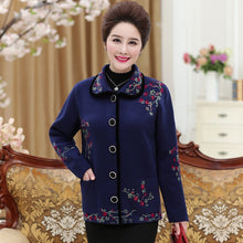 Load image into Gallery viewer, 2020 Mid-aged and Old Grandma&#39;s Autumn and Winter 50-60-70 Years sweater cardigan Thickened knitted jacket blouse
