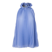 Load image into Gallery viewer, [EAM] Women Purple Pleated Split Blouse New Stand Collar  Sleeveless Loose Fit Shirt Fashion Tide Spring Summer 2020 1W850
