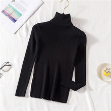 Load image into Gallery viewer, Autumn Winter  Sweater Women Knitted Ribbed Pullover Sweater Long Sleeve Turtleneck Slim Jumper Soft Pull Femme
