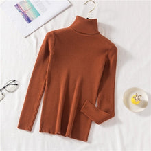 Load image into Gallery viewer, Autumn Winter  Sweater Women Knitted Ribbed Pullover Sweater Long Sleeve Turtleneck Slim Jumper Soft Pull Femme
