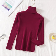 Load image into Gallery viewer, Autumn Winter  Sweater Women Knitted Ribbed Pullover Sweater Long Sleeve Turtleneck Slim Jumper Soft Pull Femme
