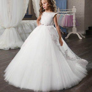 Girls Dress Party Dress For Girl First Communion Formal Long Lace Princess Ball Gowns Flower Girl Dress Elegant Banquet Dresses