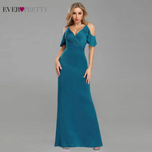 Load image into Gallery viewer, Elegant Burgundy Evening Dresses Ever Pretty EP07482BD Mermaid V-Neck Sleeveless Draped Formal Party Gowns Abiye Gece Elbisesi
