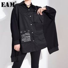 Load image into Gallery viewer, [EAM] Women Printed Irregular Big Size Blouse New Lapel Long Sleeve Loose Fit Shirt Fashion Tide Spring Summer 2020 1R62101
